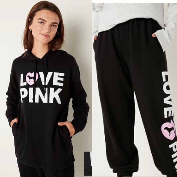 VS Pink 3 Piece Set Pink Originals New Release Campus Pants & Shirt & … - Picture 3 of 10